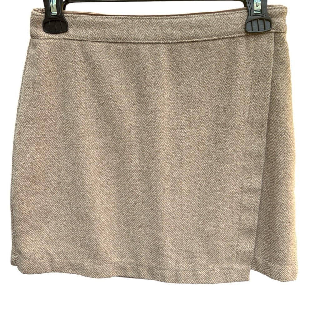 Abercrombie & Fitch Womens S Mini Skirt Tan Herringbone Old‎ Money Preppy Tweed
